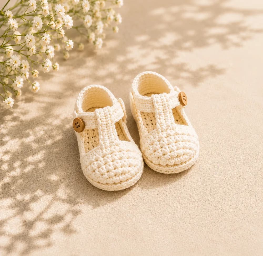 Sapatinho de bebê em crochê Modelo 01