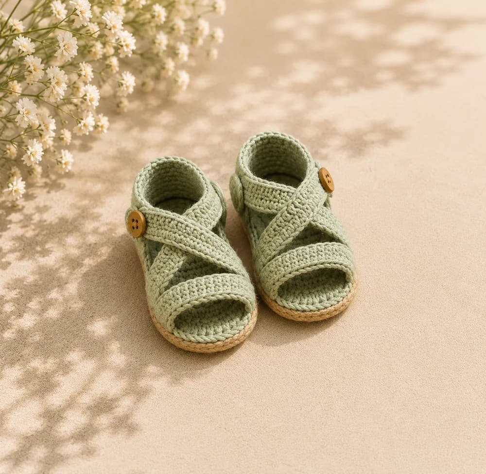 Sapatinho de bebê em crochê Modelo 02