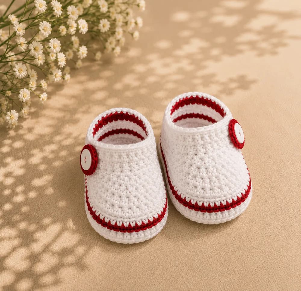 Sapatinho de bebê em crochê Modelo 28