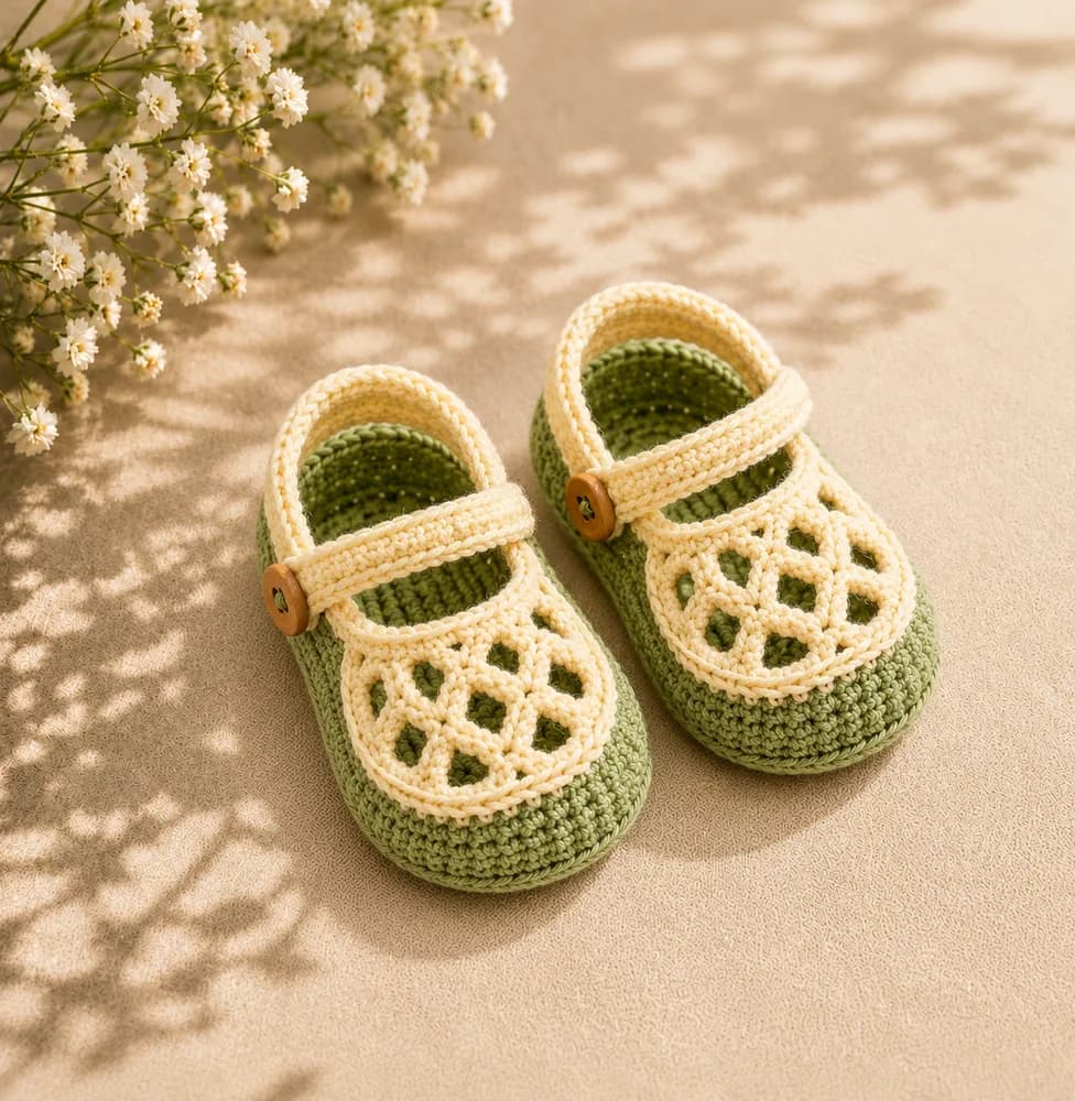Sapatinho de bebê em crochê Modelo 34