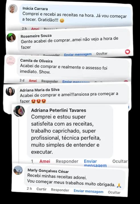 Comentários de clientes: “Comprei e recebi as receitas na hora” e “o acesso foi imediato”